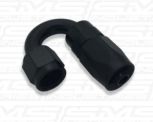-8AN BRAIDED 180 DEGREE FITTING (BLACK)