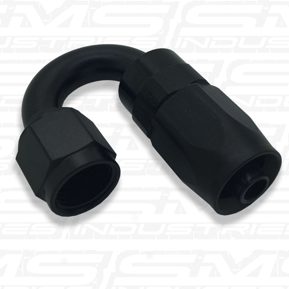 -16AN BRAIDED 180 DEGREE FITTING (BLACK)