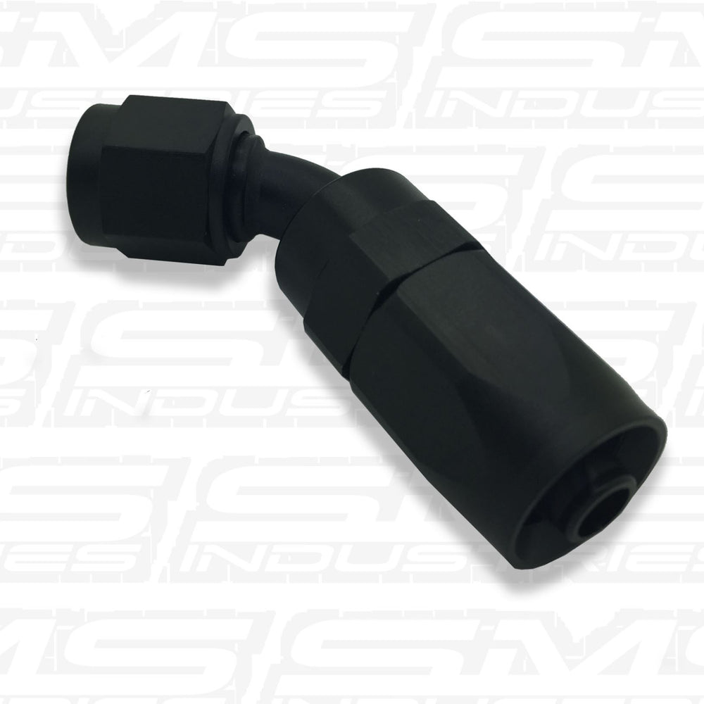 -4AN BRAIDED 45 DEGREE FITTING (BLACK)