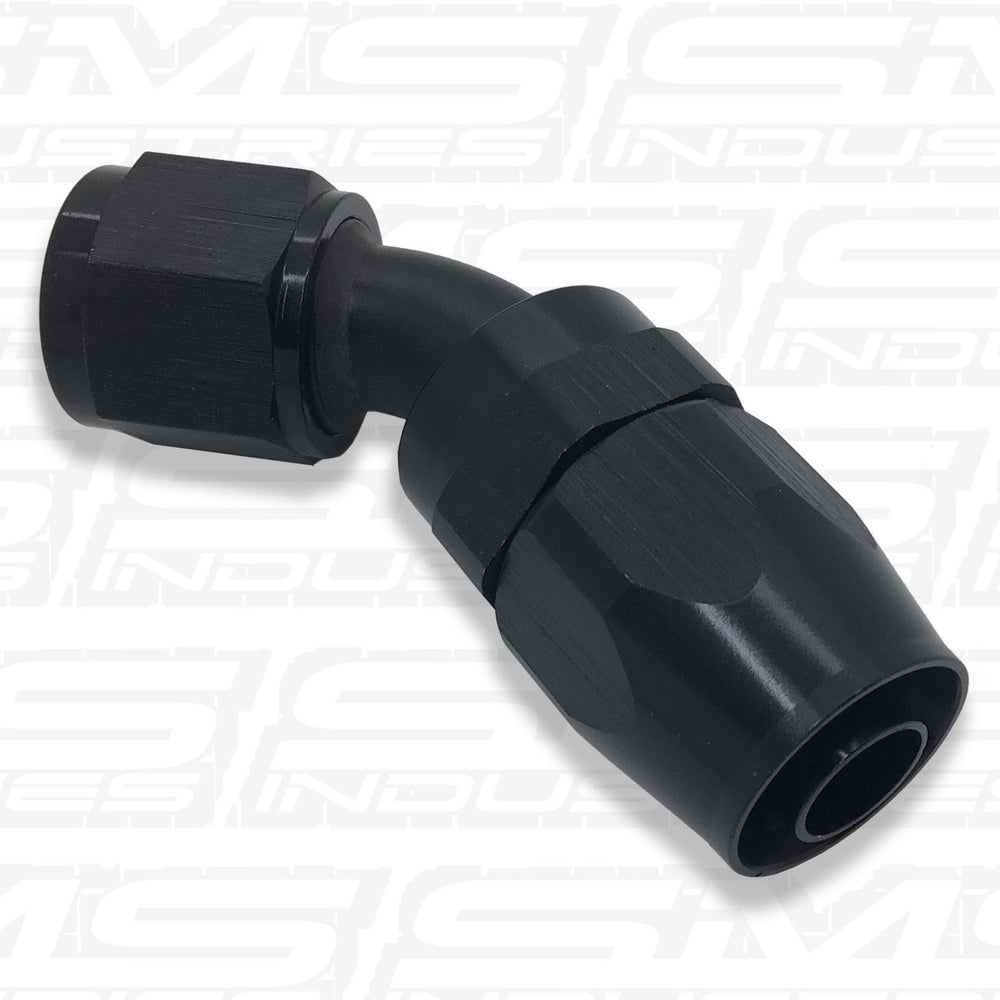 -8AN BRAIDED 45 DEGREE FITTING (BLACK)